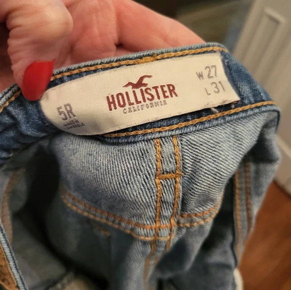 4/$19 Hollister distressed skinny jeans 31 in inseam size 5 - Picture 7 of 7